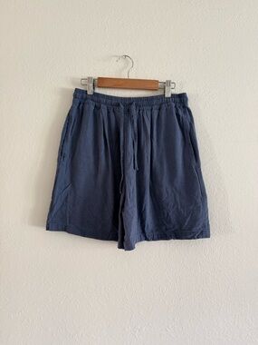Selene Sport Vintage Navy Drawstring Silk Shorts